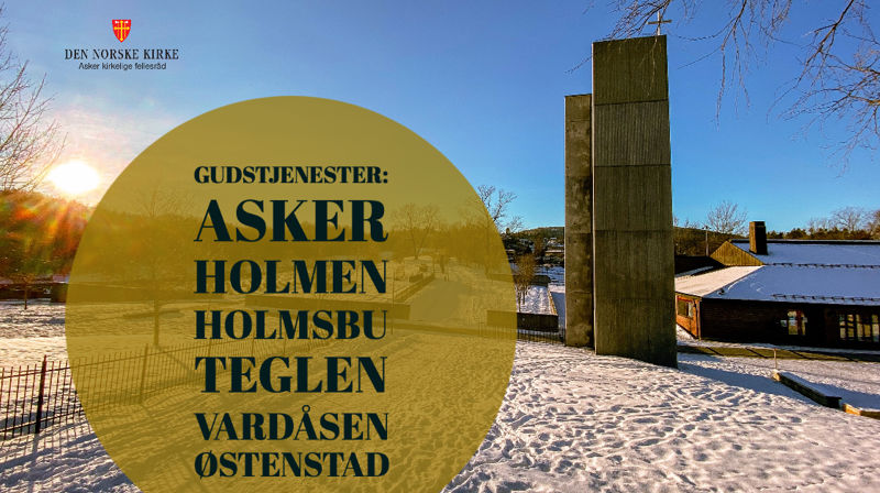 Østenstad er en av syv kirker i Asker som har gudstjeneste på søndag. Foto: Jørgen Svartvasmo / Asker kirkelige fellesråd