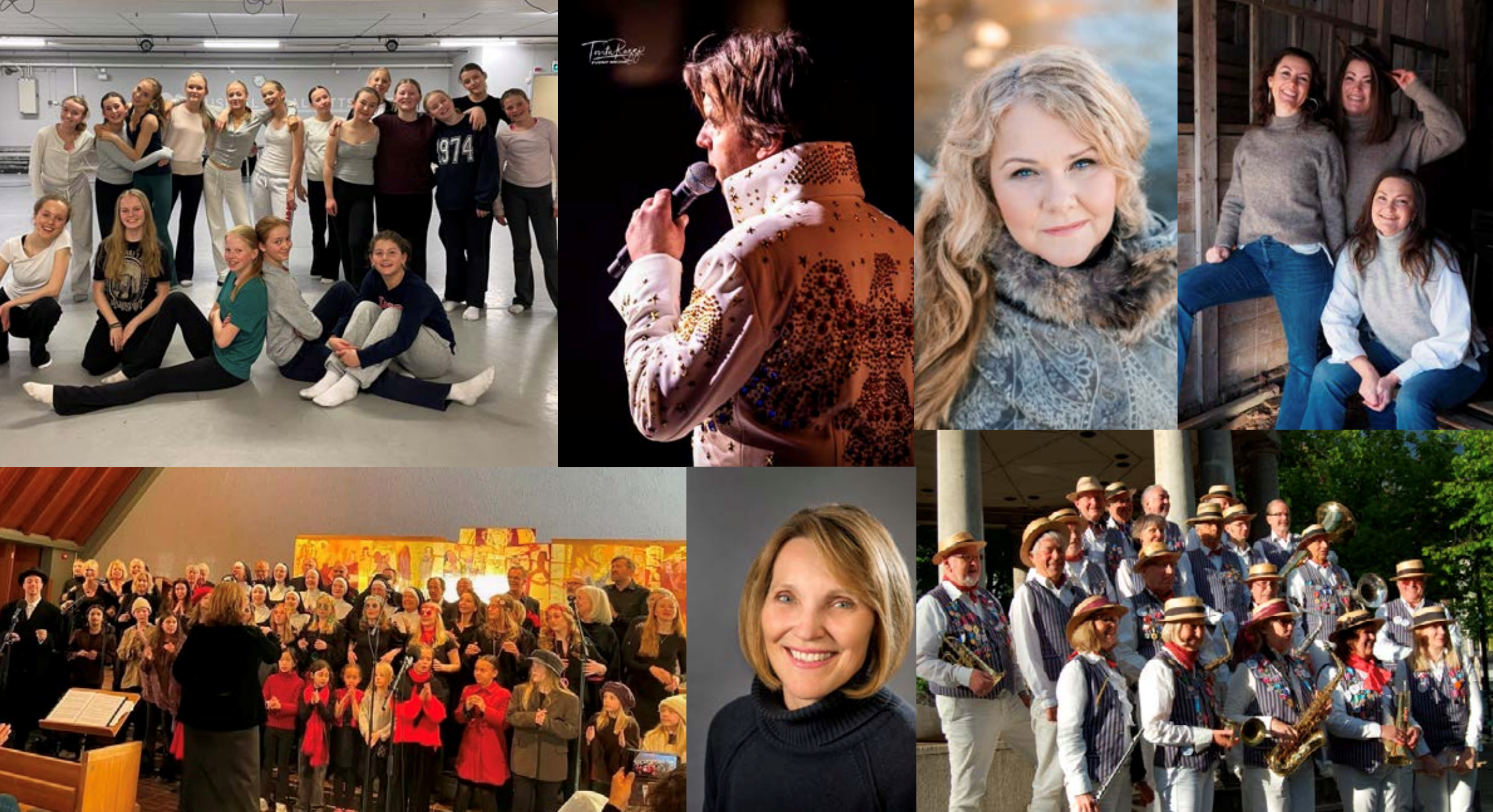 Bildecollage over medvirkende artister.