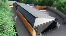 Illustrasjonsbilde av driftsgården, Tegnet av Terje Grønmo arkitekter