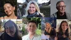 Her er sommervertene som vil møte deg på kirkestedet i Holmsbu i sommer. Øverst fra venstre: Tuva, Linda, Frank. Johanne, Mikael, Vilde og Elise. Velkommen til kunstnerkirken og kulturkapellet!