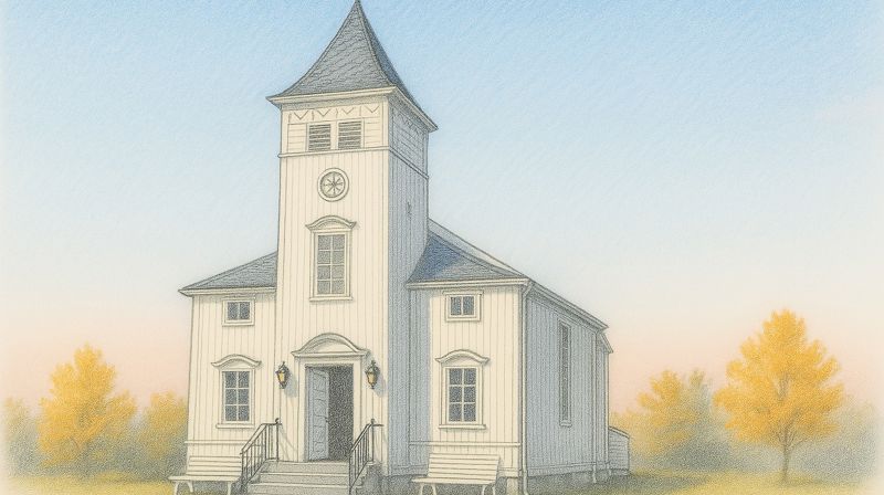 KI-generert bilde av Nærsnes kirke