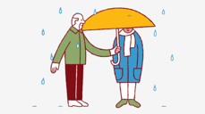 Illustrasjonene til kampanjen "Førstehjelp ved sorg" er laget av Stina Löfgren.