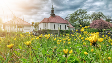 Salhus kirke i Bergen en sommerdag. Foto: Linda Vabø