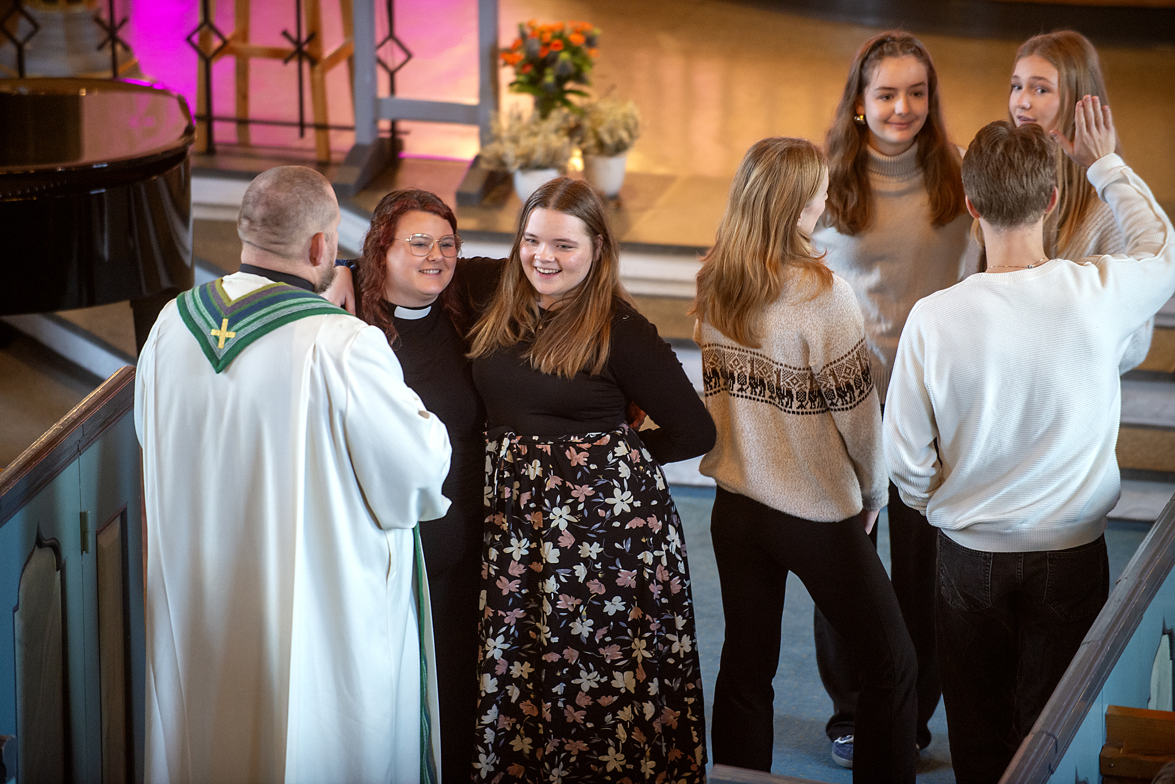 Frå ei ungdomsgudsteneste Foto: Odd Mehus