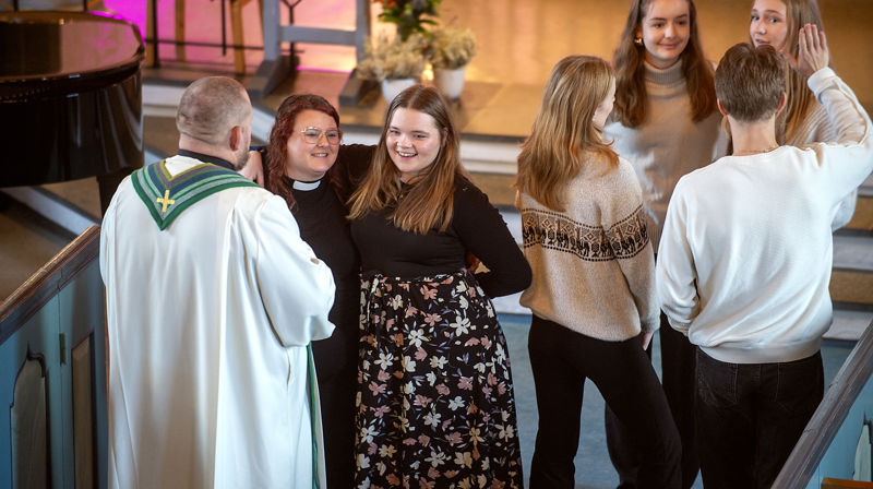 Frå ei ungdomsgudsteneste Foto: Odd Mehus