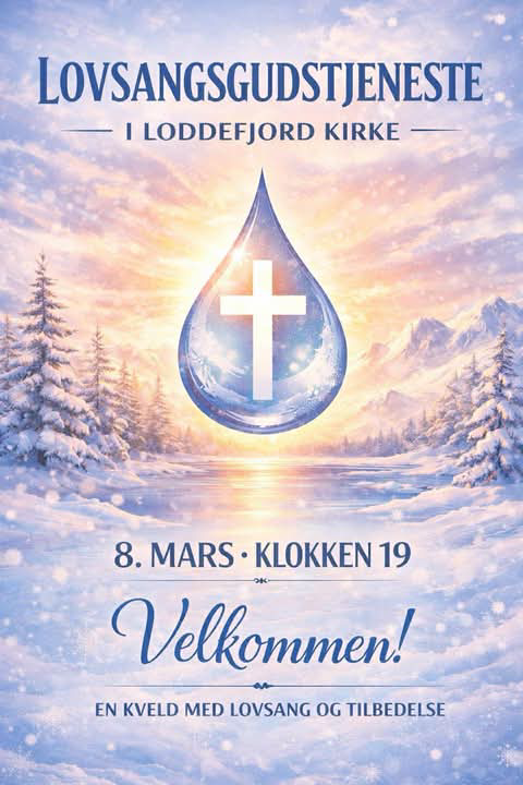 Lovsangsgudstjeneste - plakat