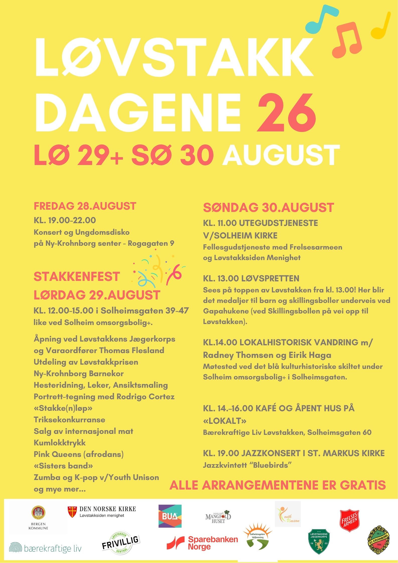 Plakat med program for Løvstakkdagene 2026