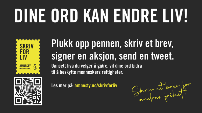 Bli med på Skriv for liv-aksjon!