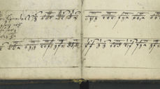 "Den Signede dag som wij nu see", slik melodien er notert i Noregs eldste koralbok, LW 1664.