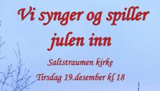 Overskrift plakat til vi synger og spiller julen inn.