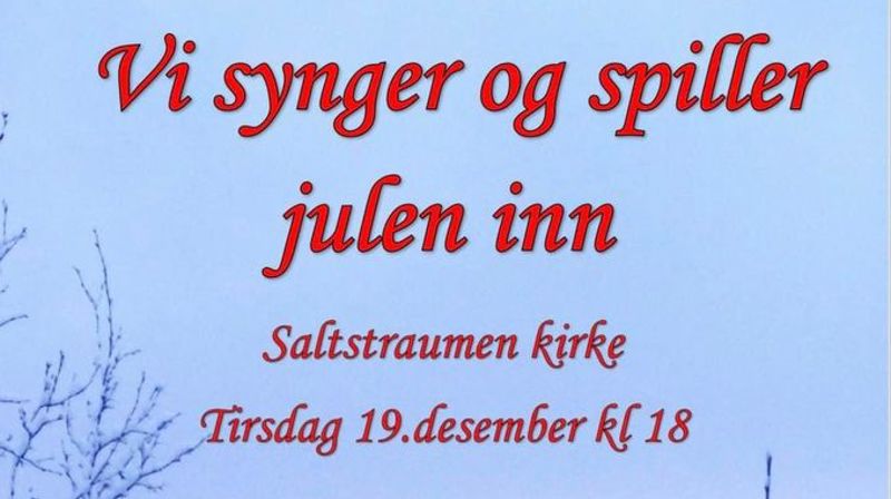 Overskrift plakat til vi synger og spiller julen inn.