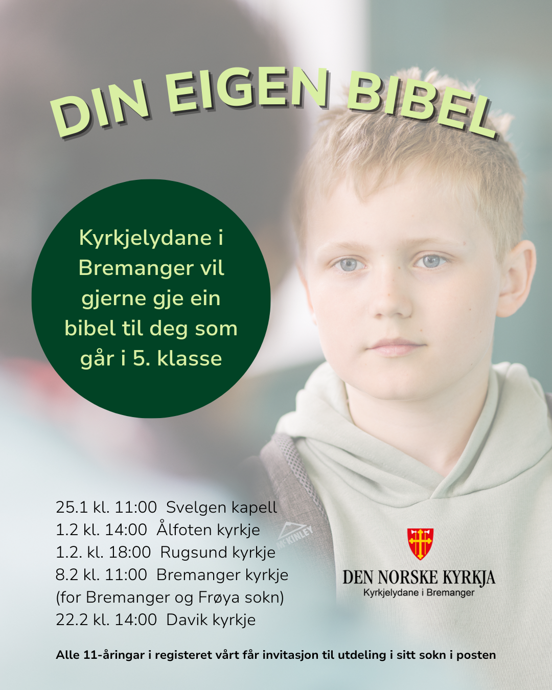 Utdeling av bibel til 5. klassingar