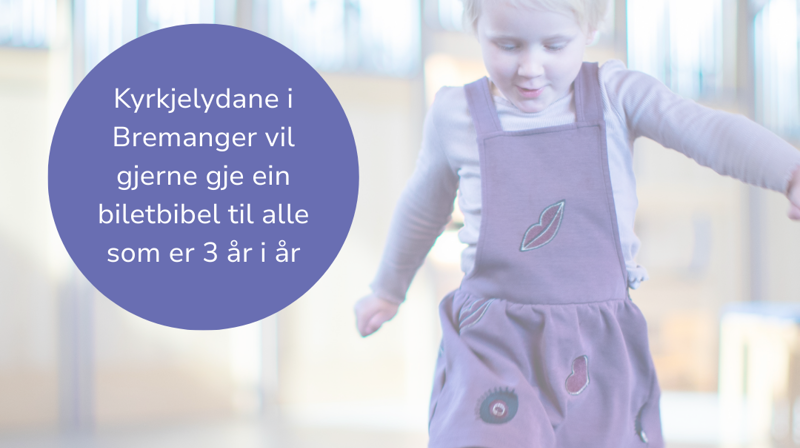 Utdeling av biletbibel til 3-åringar