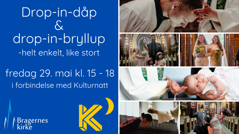 Drop-in-dåp og -bryllup under Kulturnatt Drammen
