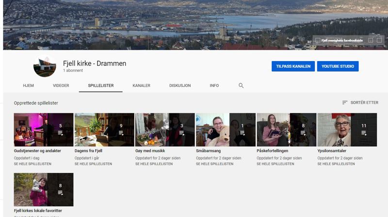 Fjell kirke i påsken på Youtube