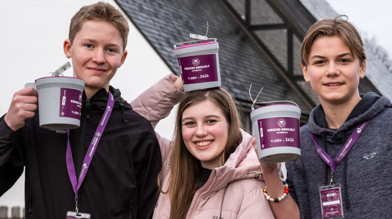 Bøsseinnsamling til Kirkens Nødhjelps fasteaksjon