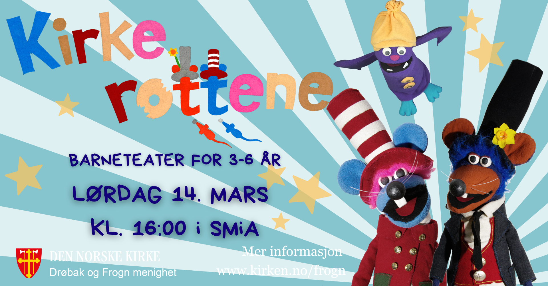 Velkommen til kirkerotte-teater 15. mars!