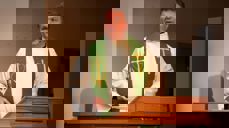 Fra Martins siste gudstjeneste i Eigerøy kirke 12. juni 22. Foto: Ivar Barane