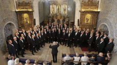 Her synger Mandssangerne i kirken Igreja Nossa Senhora do Populo i Caldas da Rheina da de turnerte i Portugal i 2015. Foto: Johan Aakre