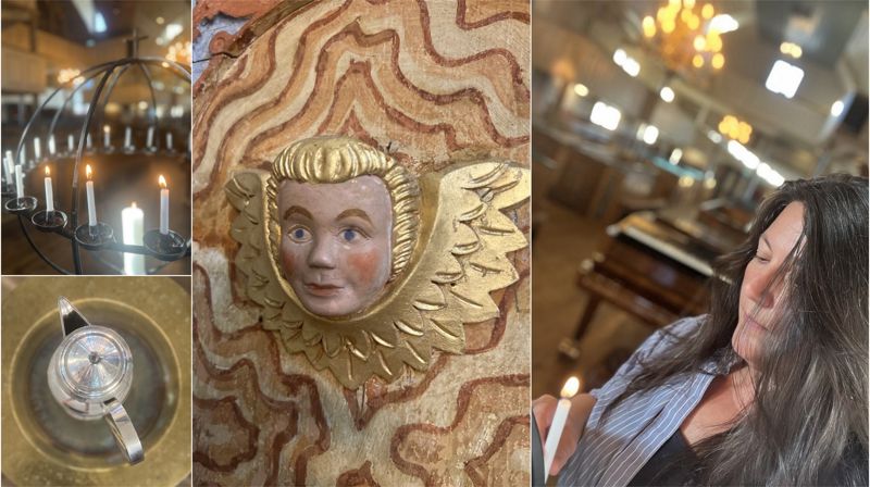 Under åpen kirke på torsdager kan du sitte for deg selv, møte andre øyne, omgi deg kirkerommet, be- eller lytte til bønn, tenne et lys for noe som ligger deg på hjertet.