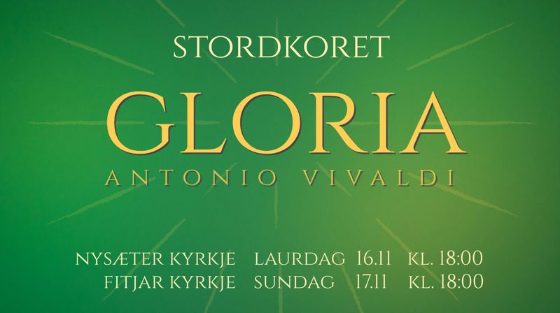 Gloria - konsert med Stordkoret søndag 17. november kl. 18.00