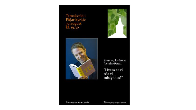 Temakveld torsdag 30.august kl. 19.30