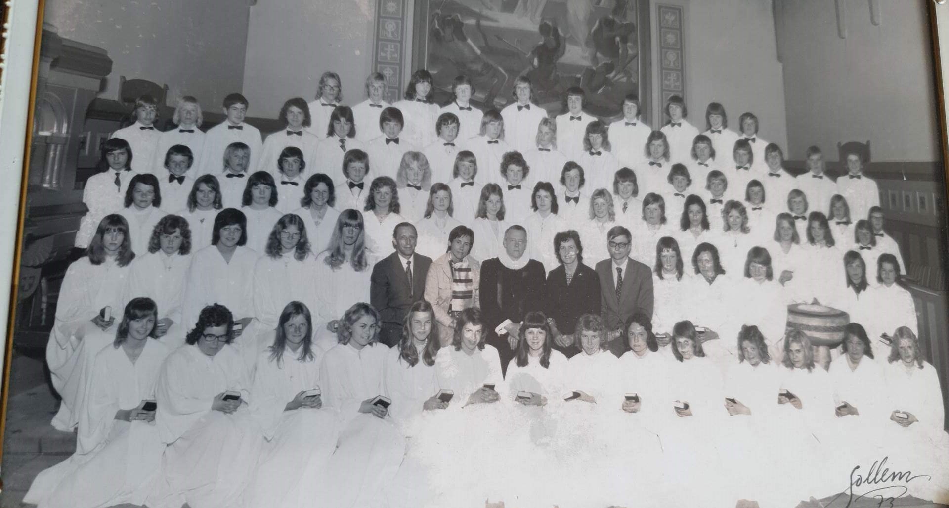 Konfirmantene i Rolvsøy kirke 1973