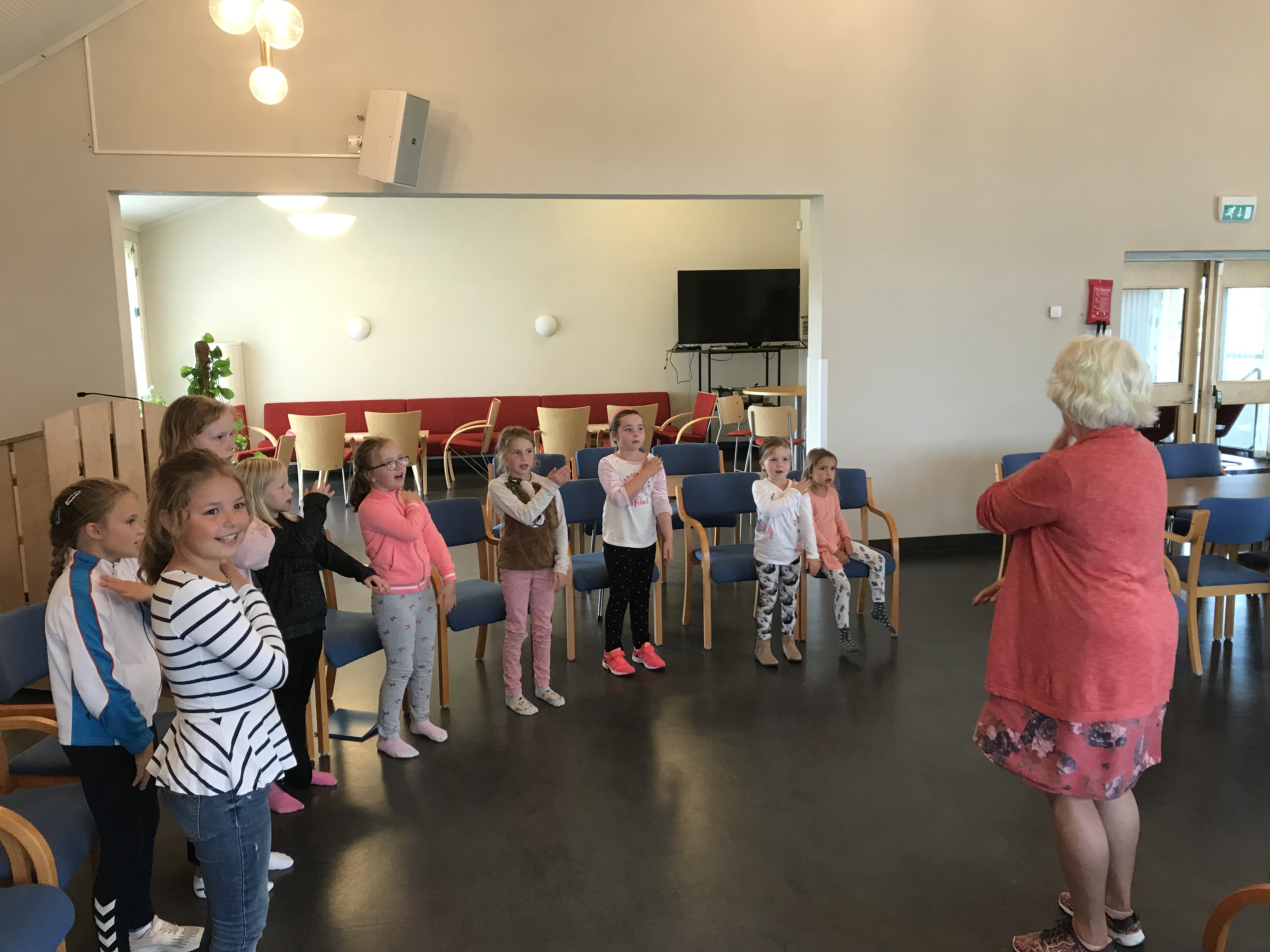 Barnekoret Spiren øver i august 2019.