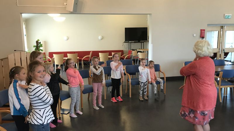 Barnekoret Spiren øver i august 2019.