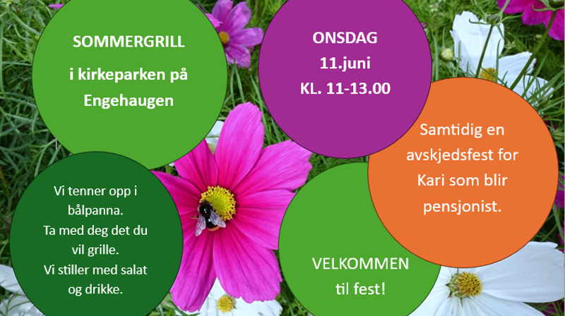 Sommergrill i kirkeparken onsdag 11. juni kl 11-13
