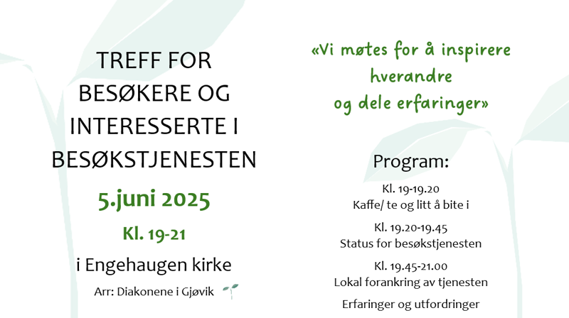 Besøkerkveld i Engehaugen kirke 05. juni 2025 kl 19-21