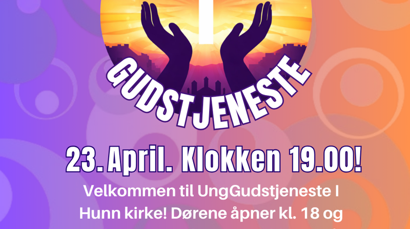 Ung Gudstjeneste i Hunn kirke 23.04.2026 kl 19.00
