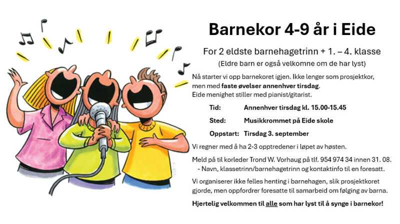 HURRA - VELKOMMEN TIL EIDE BARNEKOR!!