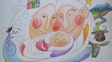 I jula tenner vi lys for alle vi er glade i , for alle vi har mista, for alle som kjenner seg einsam, og for Jesus som kom til jorda. Illustrasjon: Bente Andreassen Pilskog