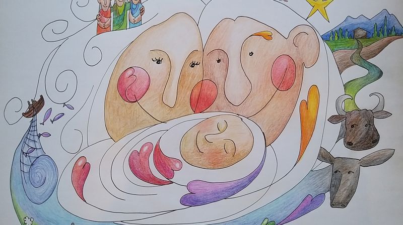 I jula tenner vi lys for alle vi er glade i , for alle vi har mista, for alle som kjenner seg einsam, og for Jesus som kom til jorda. Illustrasjon: Bente Andreassen Pilskog