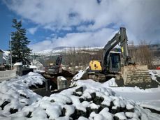 No er det Kyrkjegata sin tur til å bli stengd. Foto: Hareid kommune/Erlend Friestad 