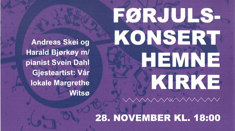 Førjulskonsert søndag 28. november