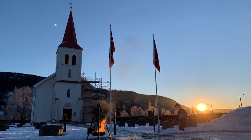 Bålpanne på kirkebakken i Efteløt