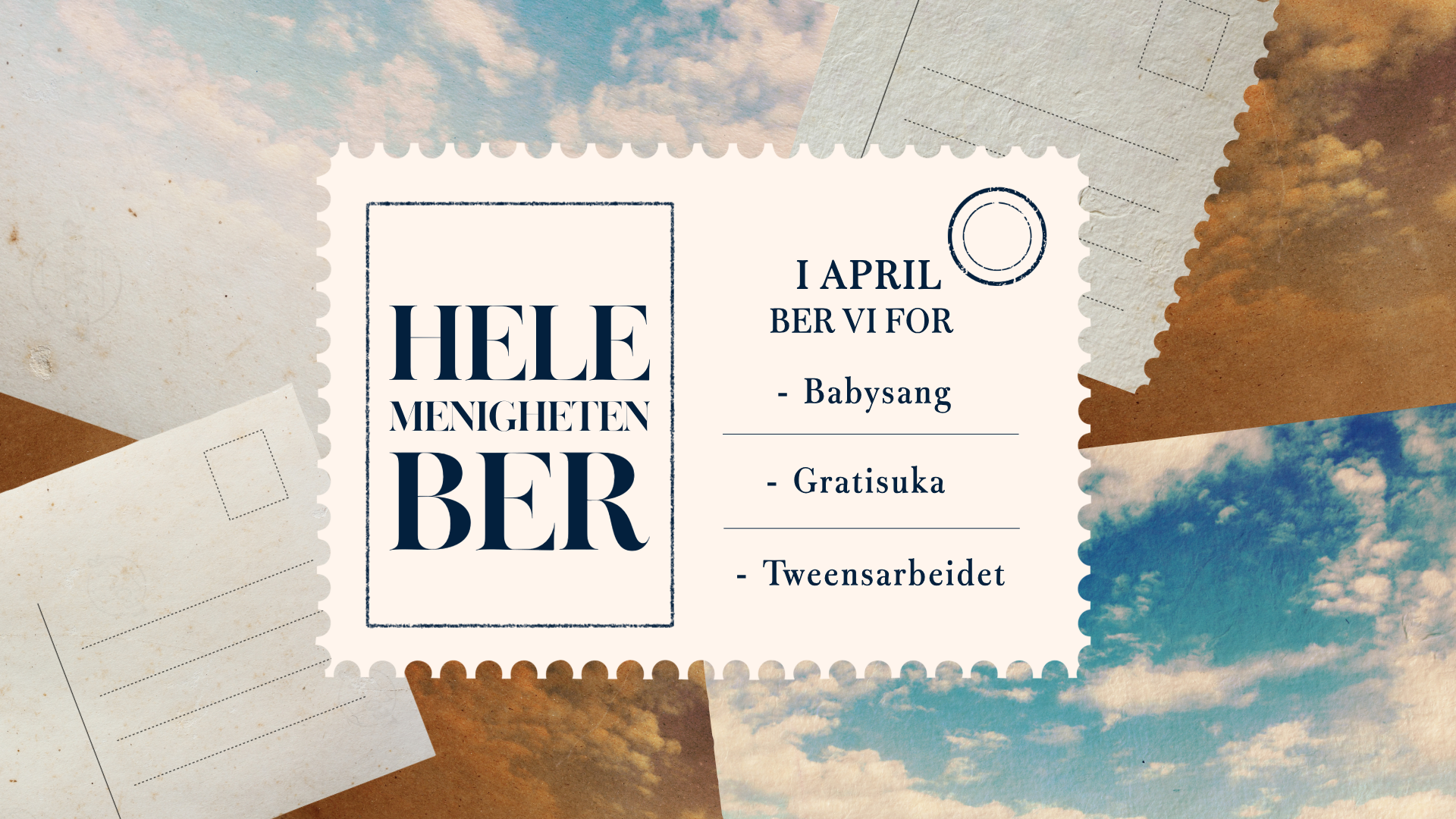 Hele menigheten ber.