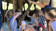 Tårnagentar i støpulen ved Borgund kyrkje.