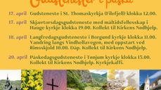Oversikt over gudstenester i påska.