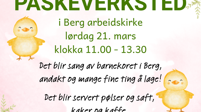 Velkommen til påskeverksted i arbeidskirken!