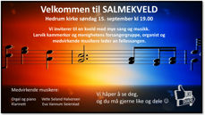 15. september blir det salmekveld i Hedrum kirke.