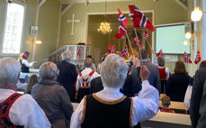 Fra 17. mai-gudstjeneste i Kvelde kirke. Foto: Kristina Hvarnes Andersen