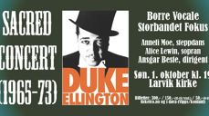 Konsertplakat, Sacred Concert (1965-73), Larvik kirke 1. oktober.
