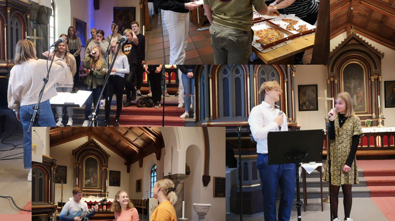 Bilder fra tidligere musikk- og ungdomskveld i Larvik kirke.