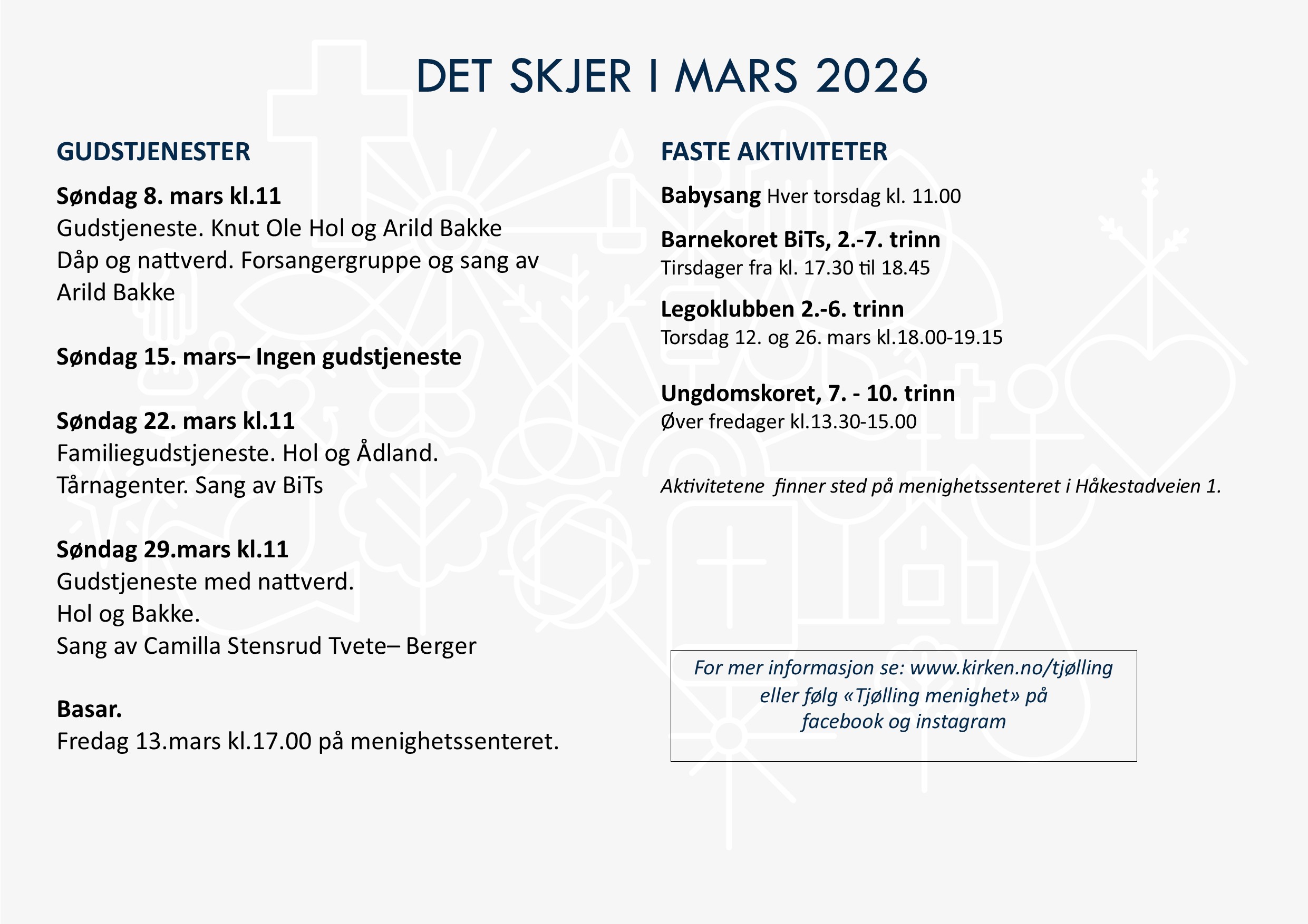 Programoversikt for Tjølling menighet.