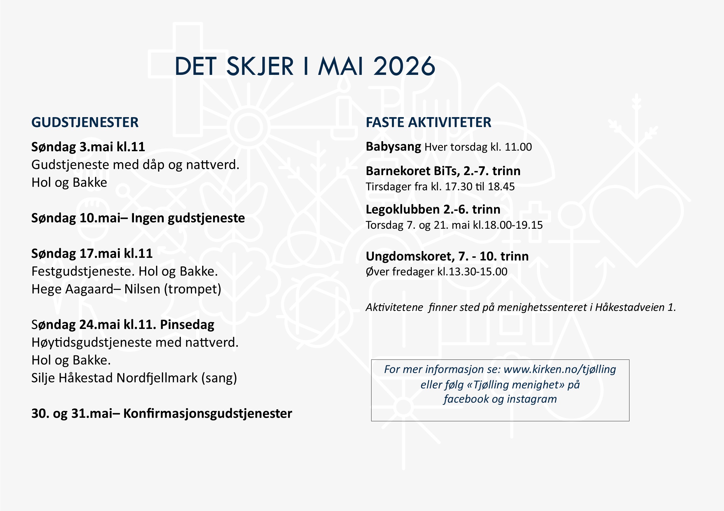 Programoversikt for Tjølling menighet.