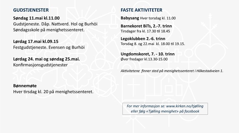 Programoversikt for Tjølling menighet.
