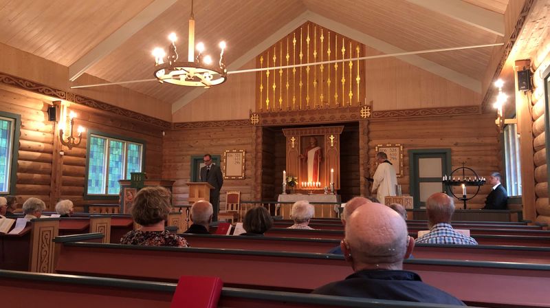 Frå gudsteneste i Lesjaverk kyrkje 2. august 2020